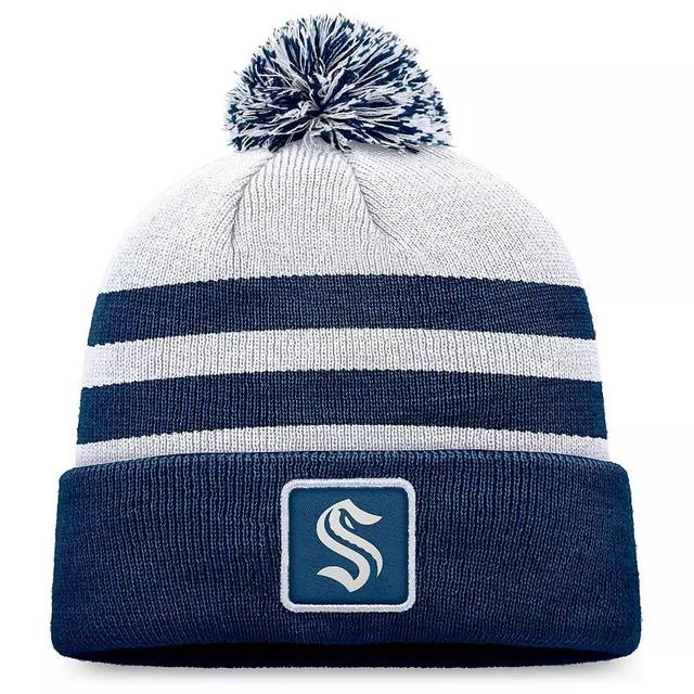 Mens Fanatics Gray Seattle Kraken Cuffed Knit Hat with Pom Product Image