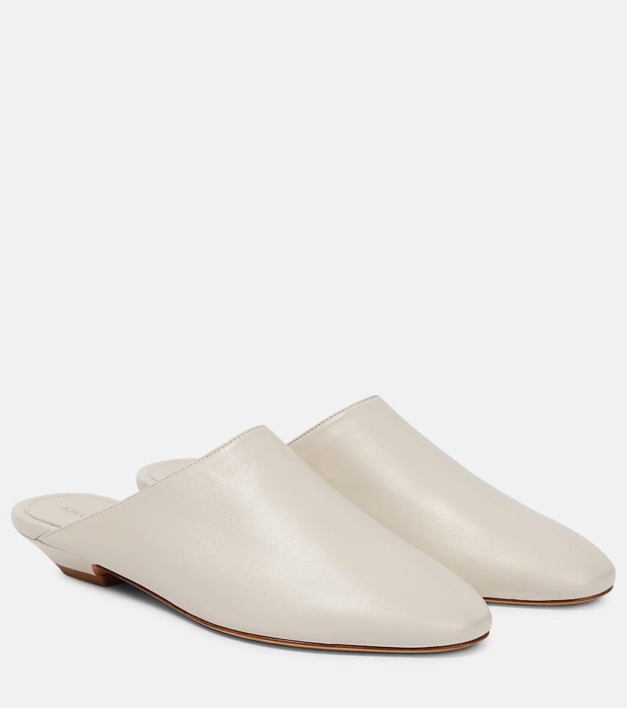 Otto Leather Slippers In Off White Product Image