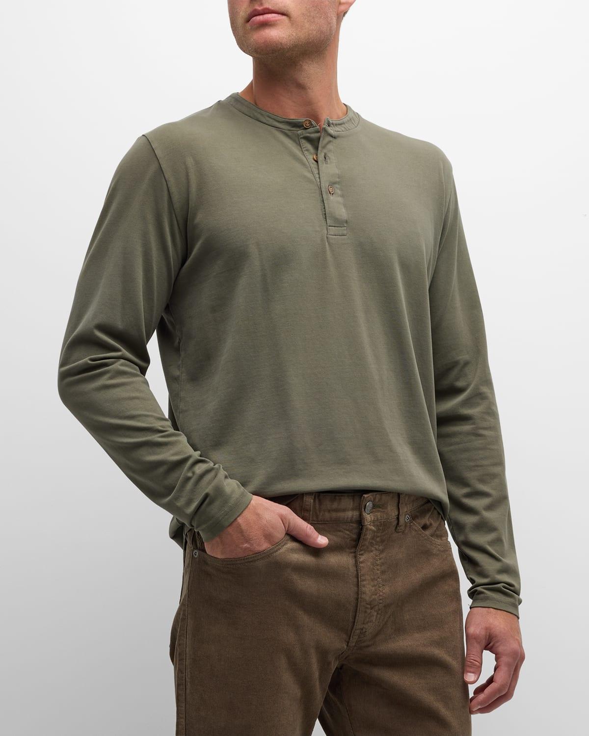 Mens Cotton-Stretch Henley T-Shirt Product Image