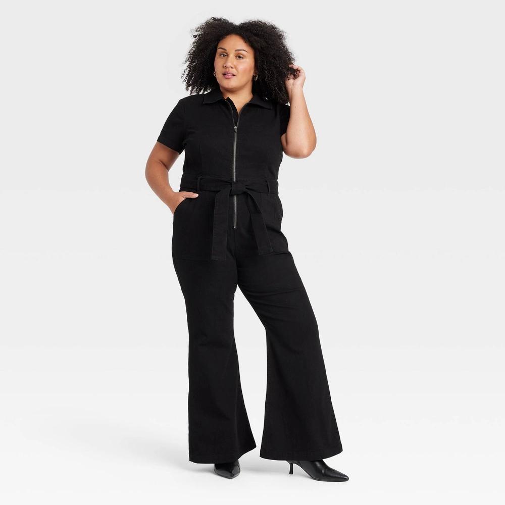 Womens Short Sleeve Jumpsuit - Ava & Viv Black 22 Product Image