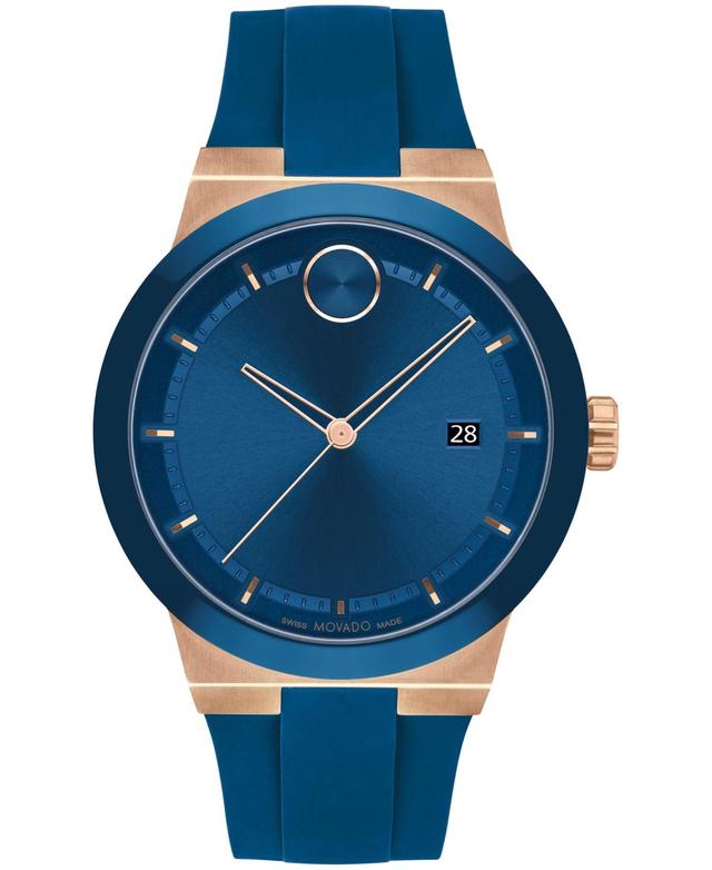 Movado Mens Bold Fusion Swiss Quartz Blue Silicone Watch 42mm - Blue Product Image