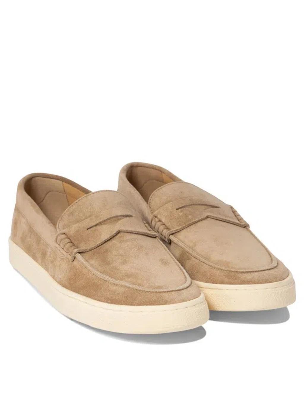 Suede Loafers In Beige Product Image