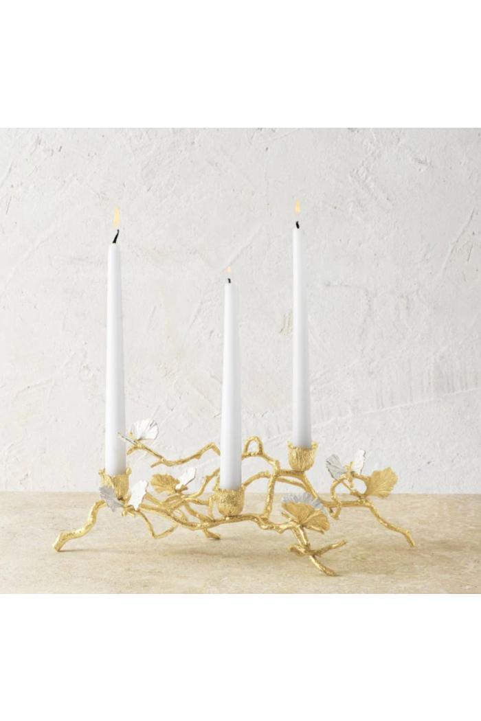 Butterfly Ginkgo Gold Low Candleholders Product Image