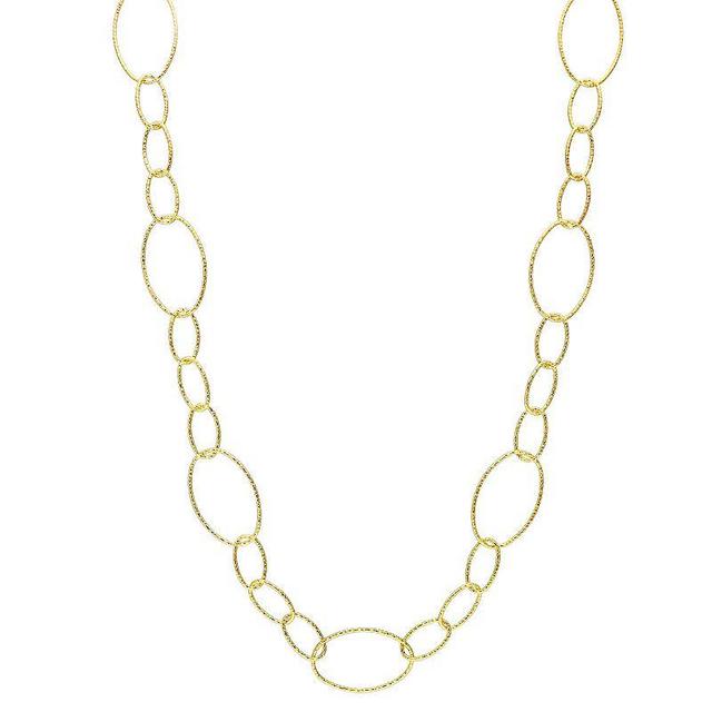 Stella Grace Sterling Silver 13 mm Fancy Oval Link Chain Necklace, Womens Gold Product Image