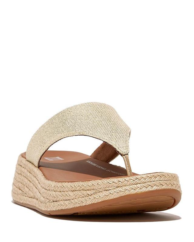 FitFlop Womens F-Mode Thong Toe Espadrille Wedge Platform Sandals Product Image