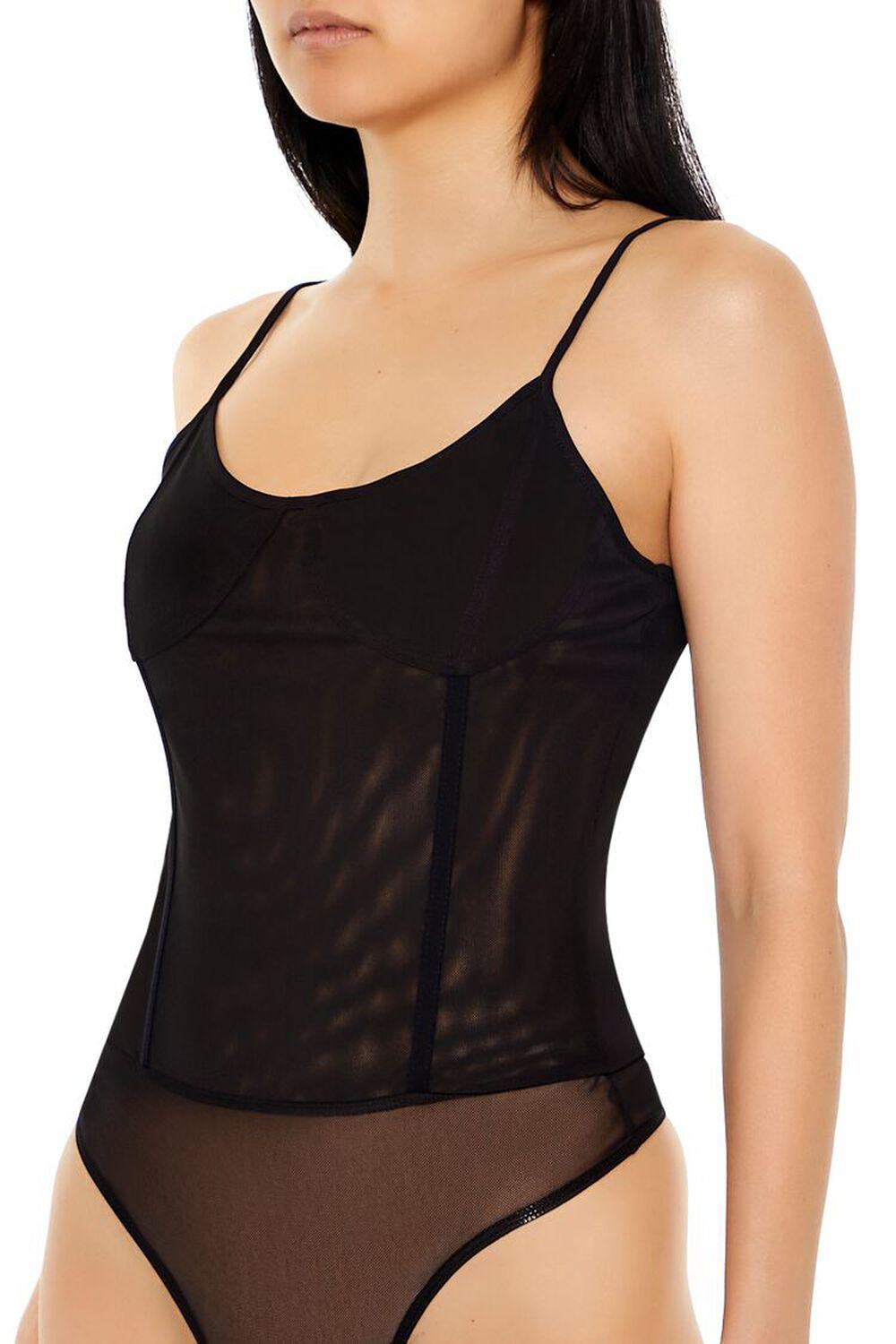 Mesh Bustier Thong Bodysuit | Forever 21 Product Image