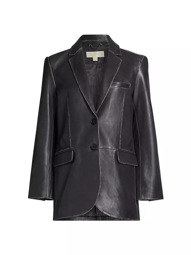 Burnished Leather Blazer Product Image