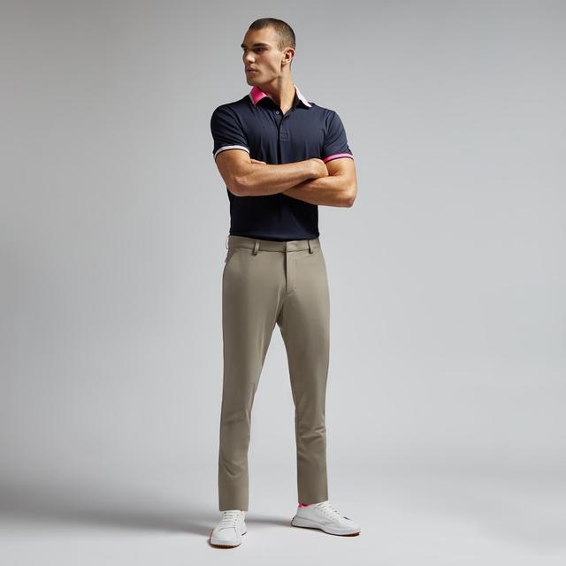 SILKY PIQUÉ CONTRAST BANDED SLEEVE POLO Product Image