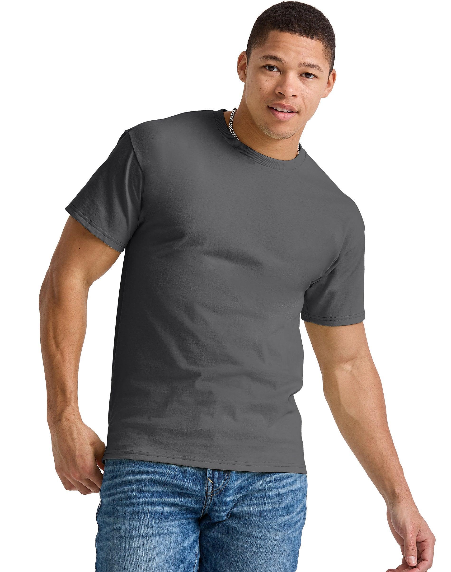 Mens Hanes Essentials 4-Pack Cotton T-Shirt Product Image