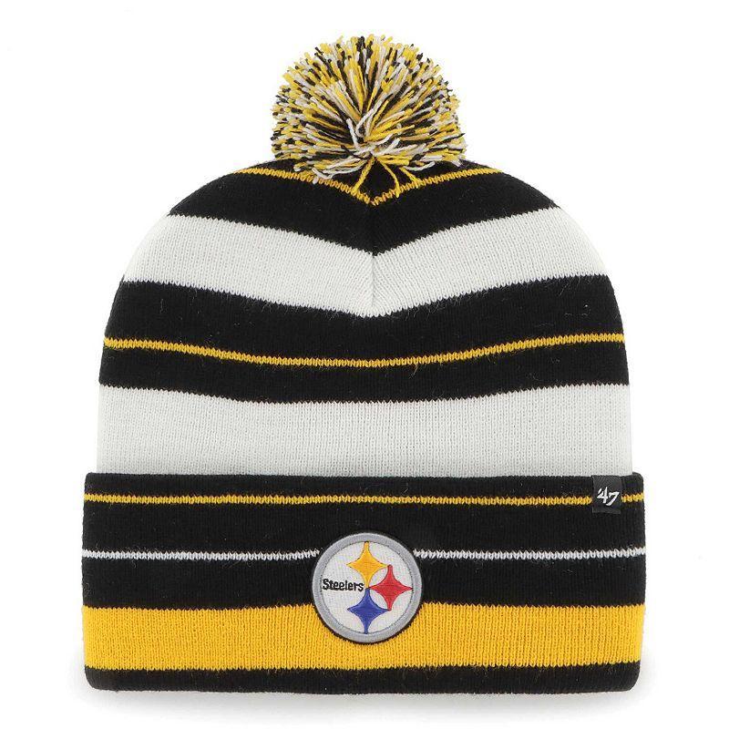 Womens 47 Pittsburgh Steelers Powerline Cuffed Knit Hat with Pom Product Image