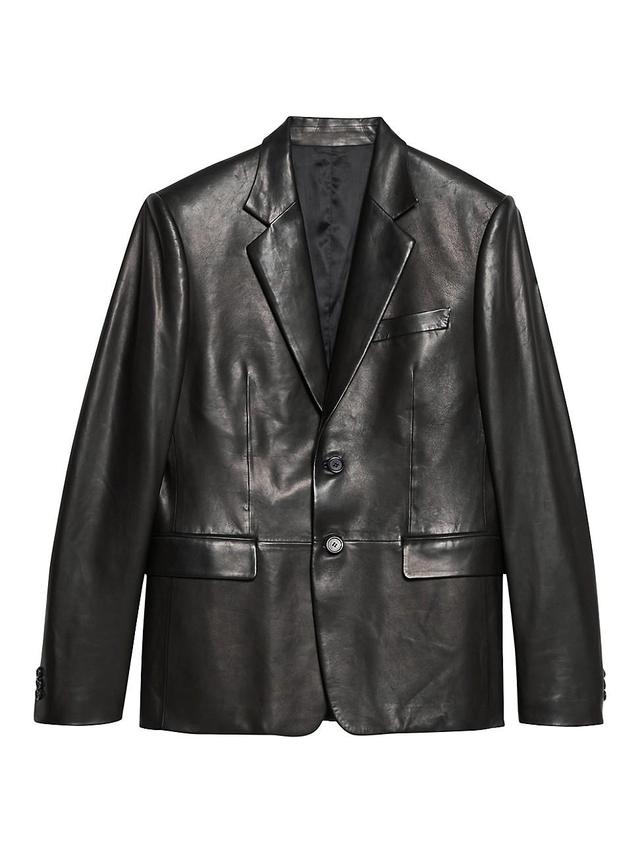 Mens Classic Leather Blazer Product Image