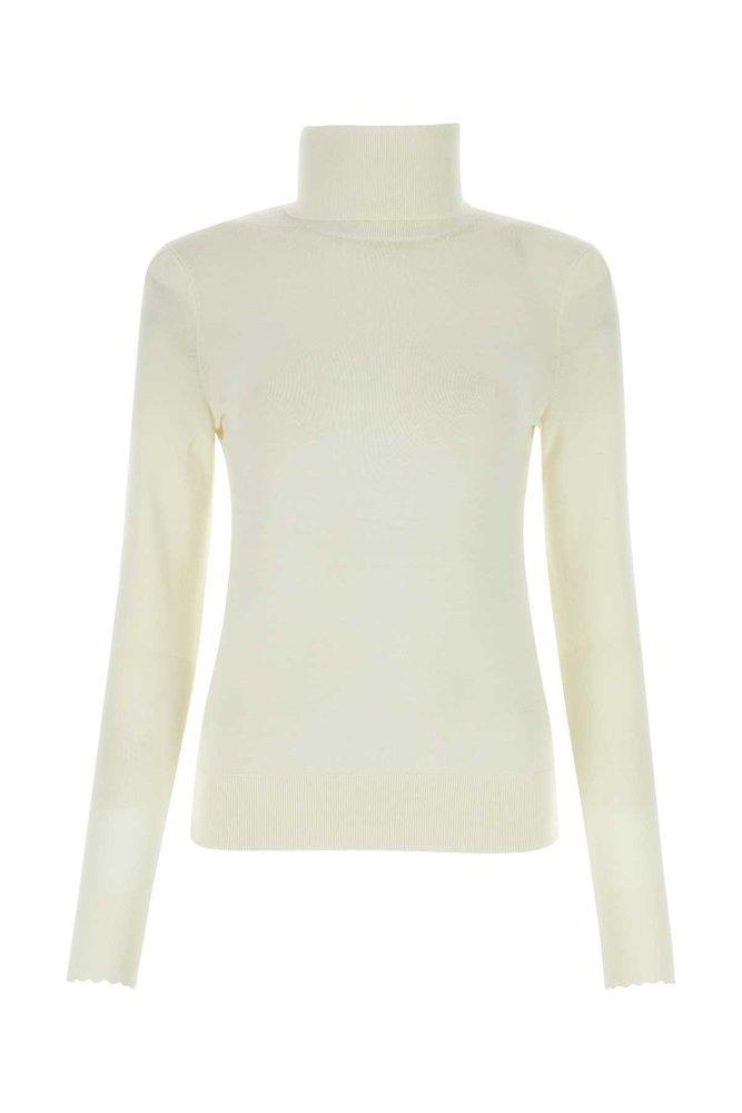 CHLOÉ Pull Col Roulé Oversize Femme Blanc Taille L 100% Cachemire In White product image