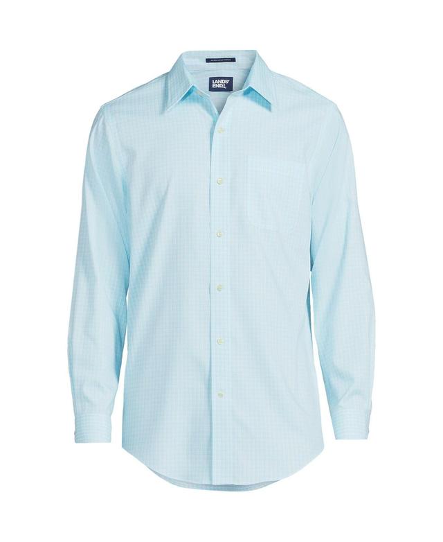 Lands End Mens Pattern No Iron Supima Pinpoint Straight Collar Dress Shirt Product Image