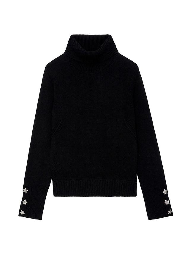 Zadig & Voltaire Rhinestone Star Detail Cashmere & Wool Sweater Product Image