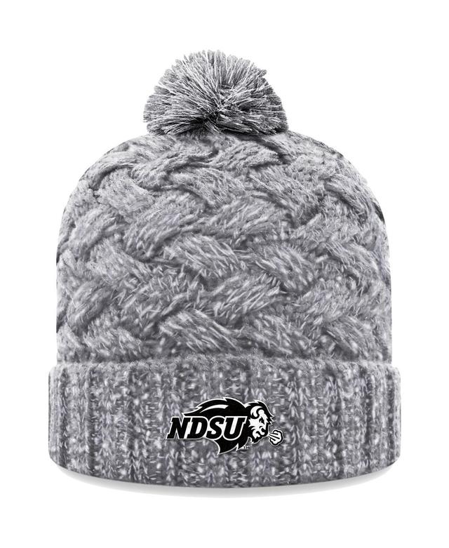 Womens Top of the World Heather Gray NDSU Bison Arctic Cuffed Knit Hat with Pom Product Image