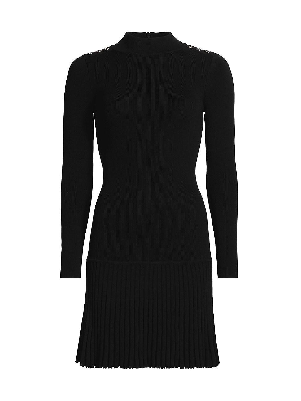 Womens Knit Pleated-Hem Minidress Product Image