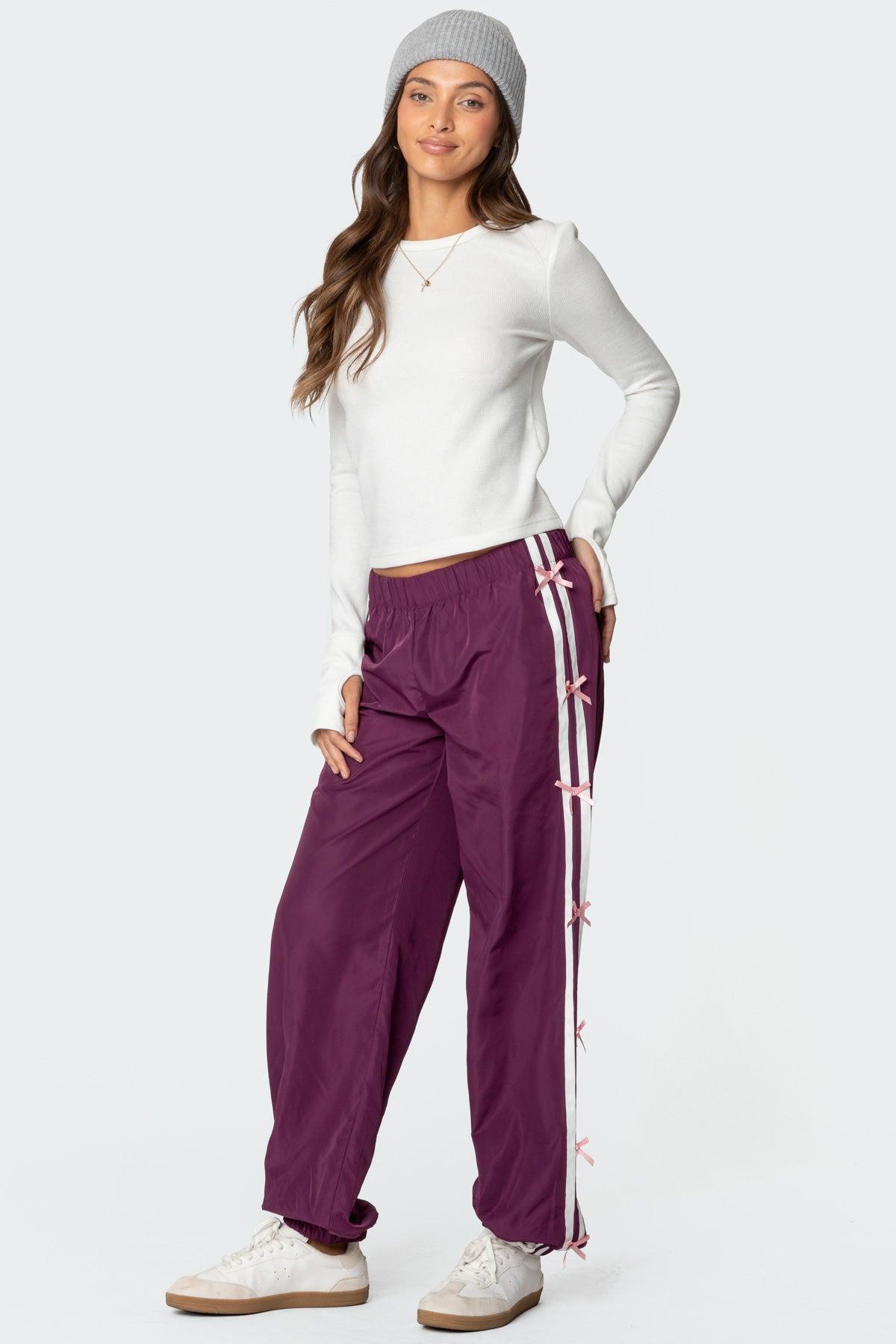 Bow Stripe Nylon Track Pants Product Image