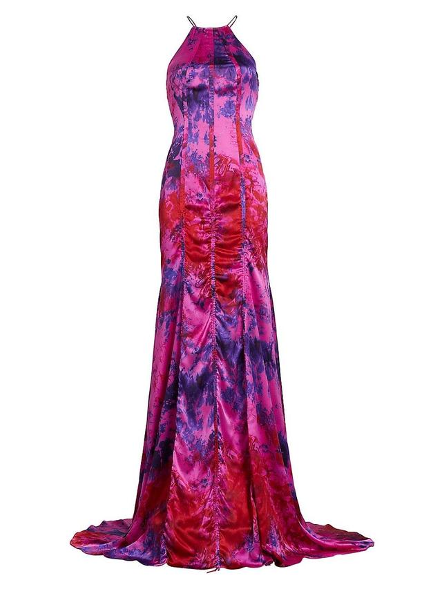 Womens Parachute Abstract Halter Gown Product Image