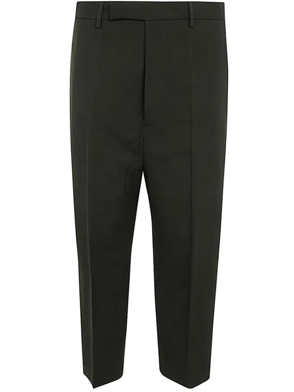 Men's Astaire Cropped Thin Wool Trousers In Green Product Image