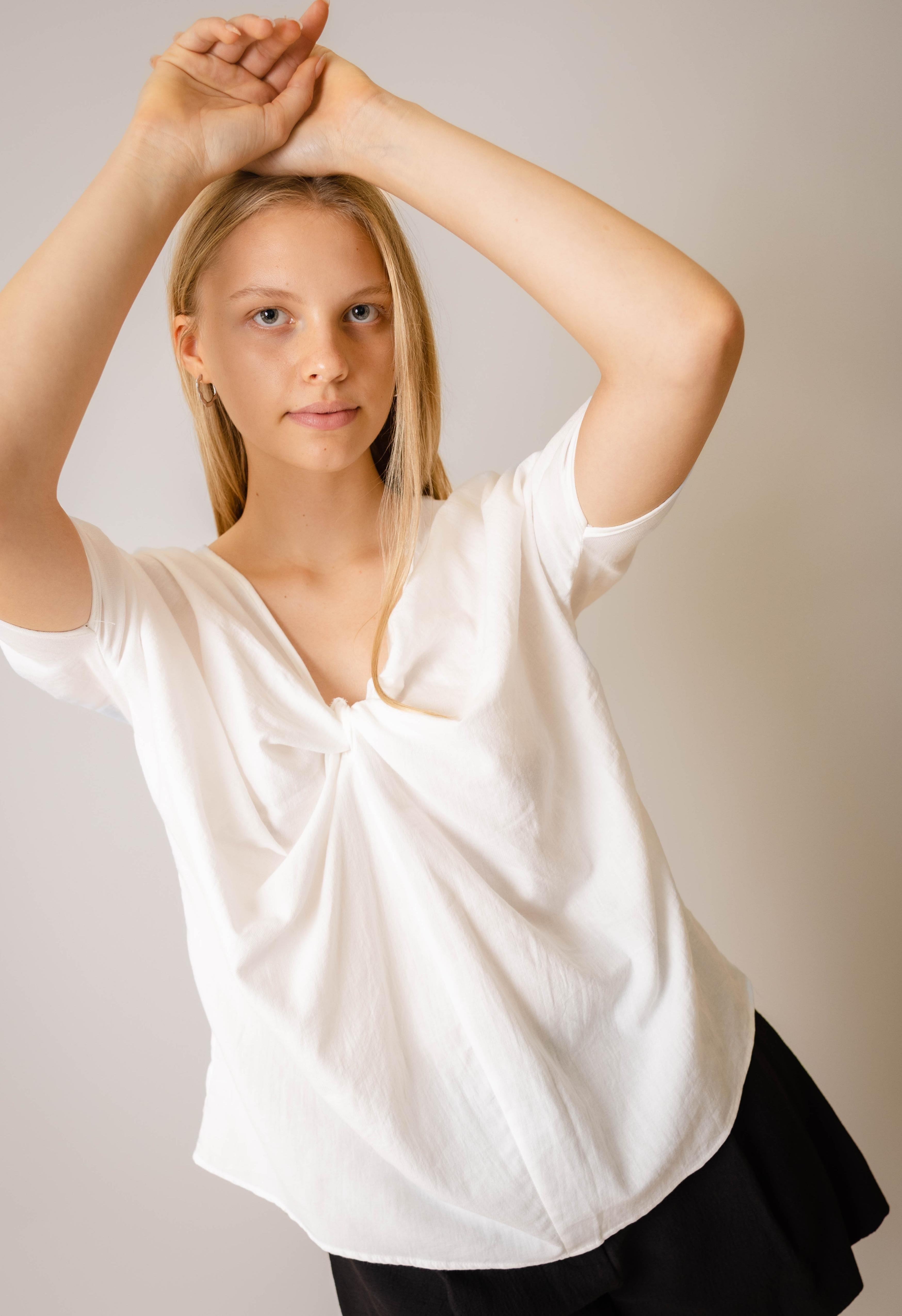 June Twist Blouse In White Product Image