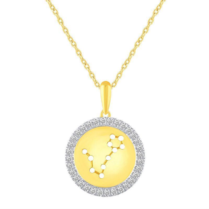 1/4 Carat T.W. Diamond Halo Zodiac Pendant Necklace, Womens Capricorn Product Image