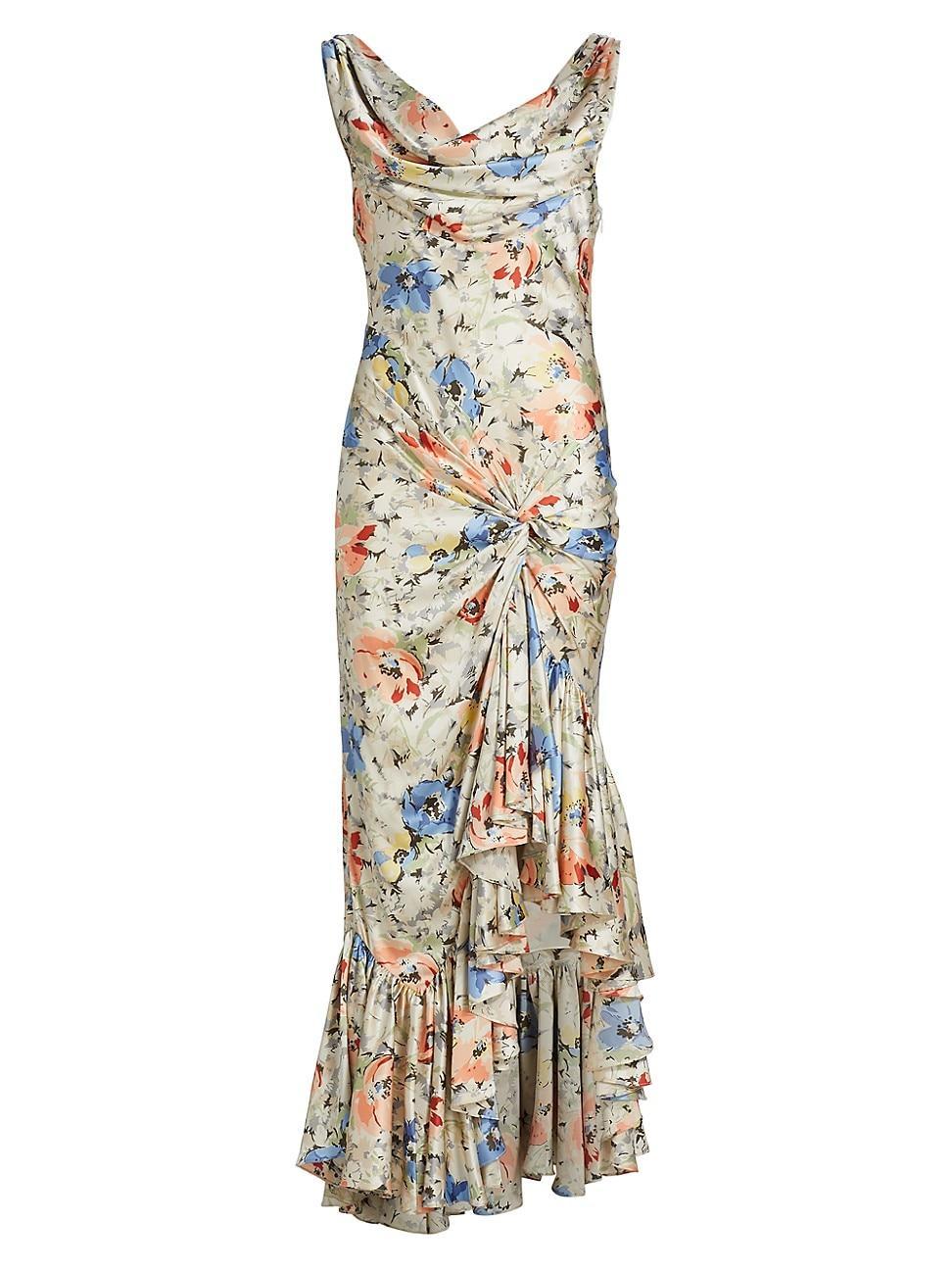 Womens Ciara Floral Silk Maxi Dress Product Image