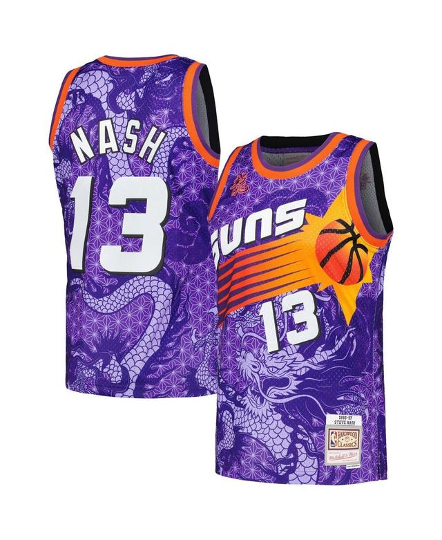 Mens Mitchell & Ness Steve Nash Purple Phoenix Suns 1996/97 Hardwood Classics Asian Heritage 6.0 Swingman Throwback Player Jersey - Purple Product Image