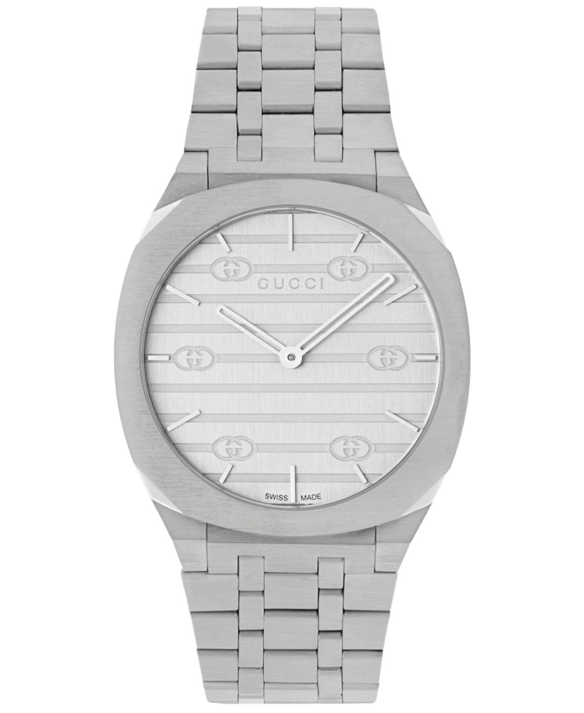 Gucci Womens Swiss 25H Stainless Steel Bracelet Watch 34mm Product Image