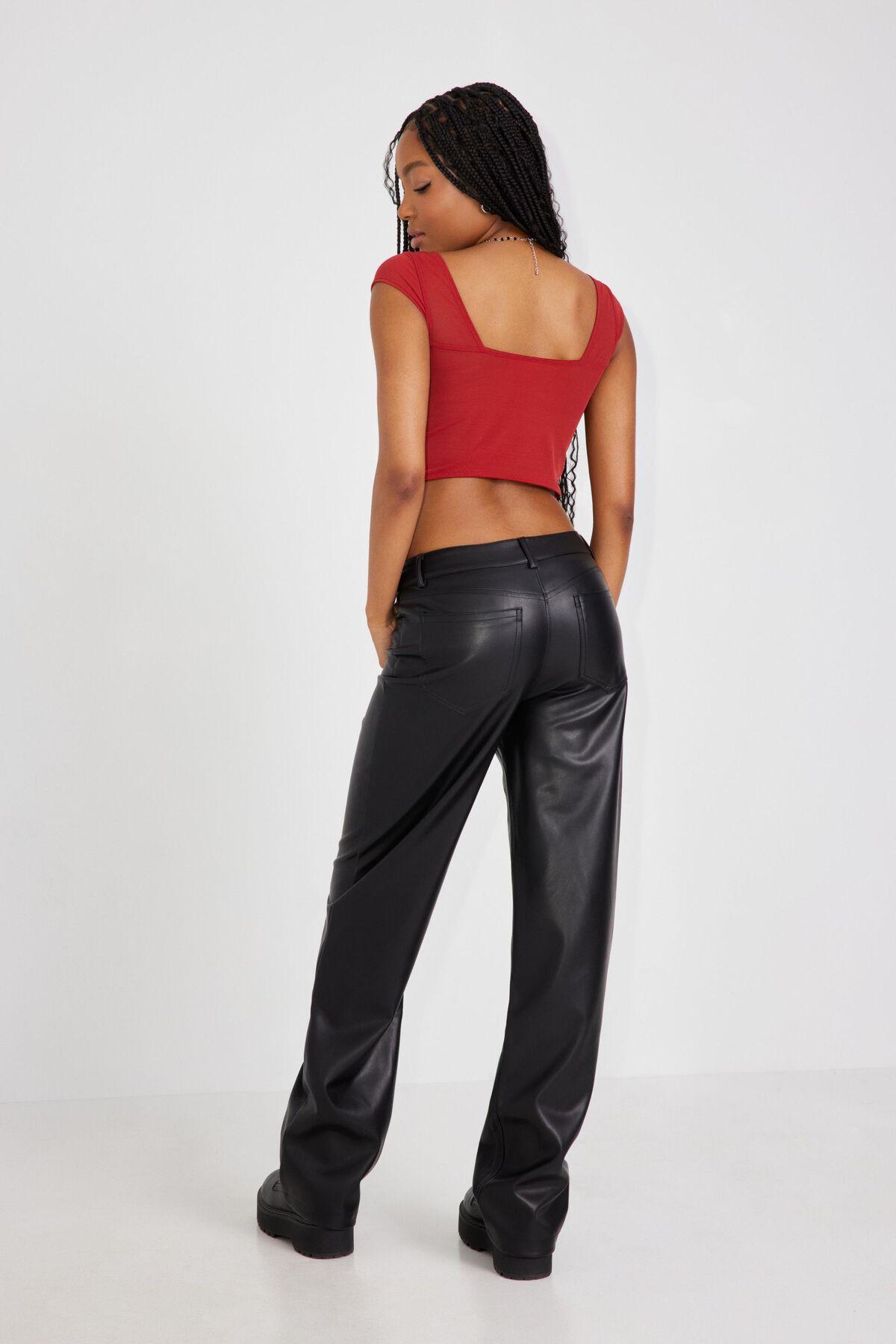 Faux Leather Straight Pant Product Image