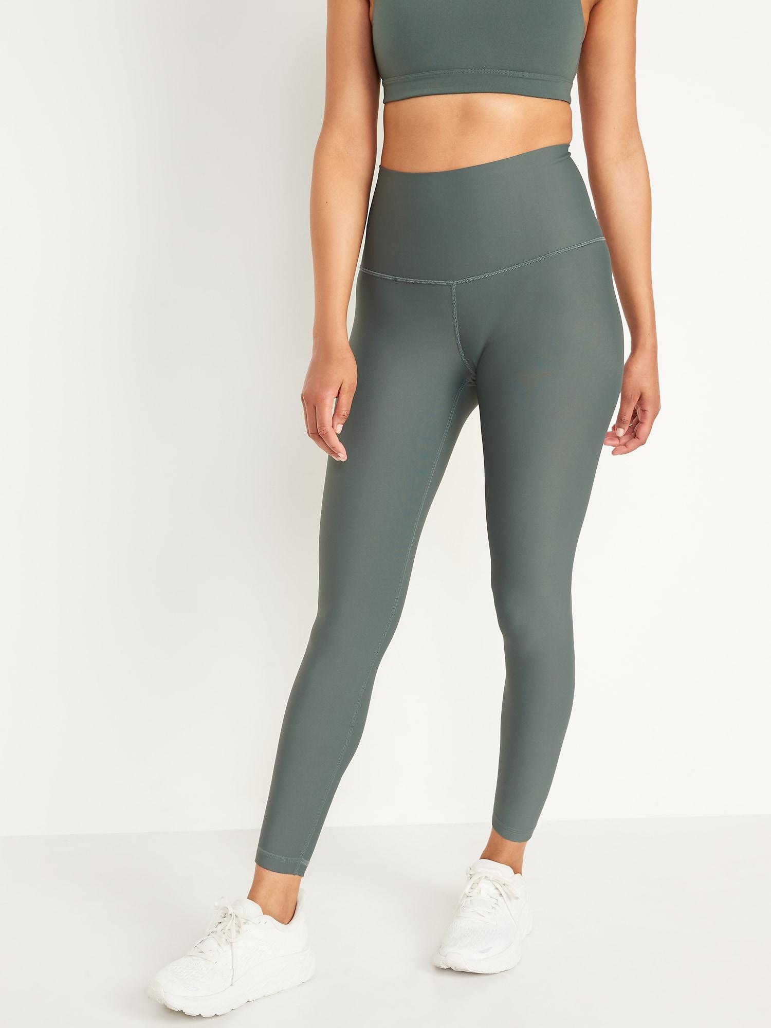 Old Navy Extra High-Waisted PowerSoft Hidden Pocket 7/8-Length Leggings for Women - Green - female - Size: XL Product Image