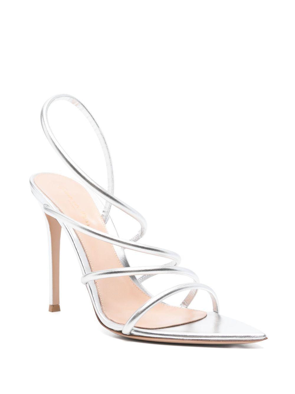 GIANVITO ROSSI 105mm Ettie Sandals In Silber Product Image