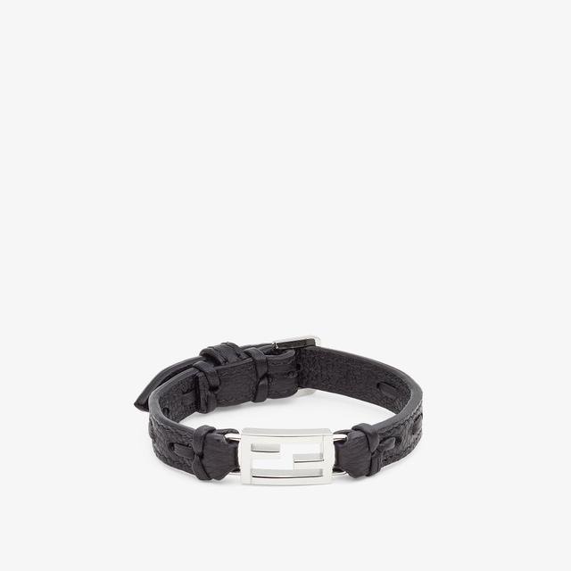 Baguette braceletBlack leather bracelet Product Image