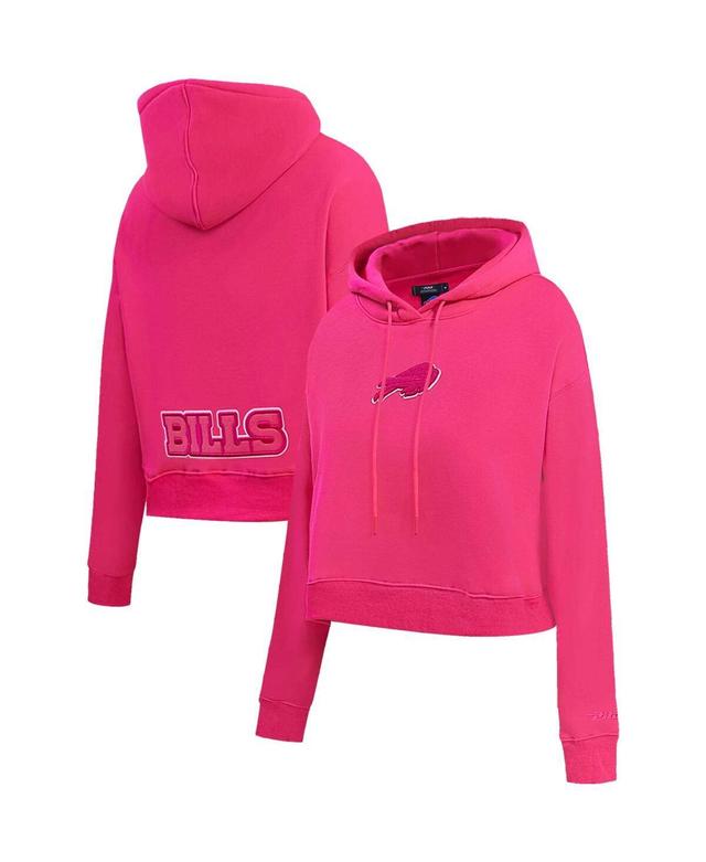 Womens Pro Standard Buffalo Bills Triple Pink Cropped Pullover Hoodie Product Image