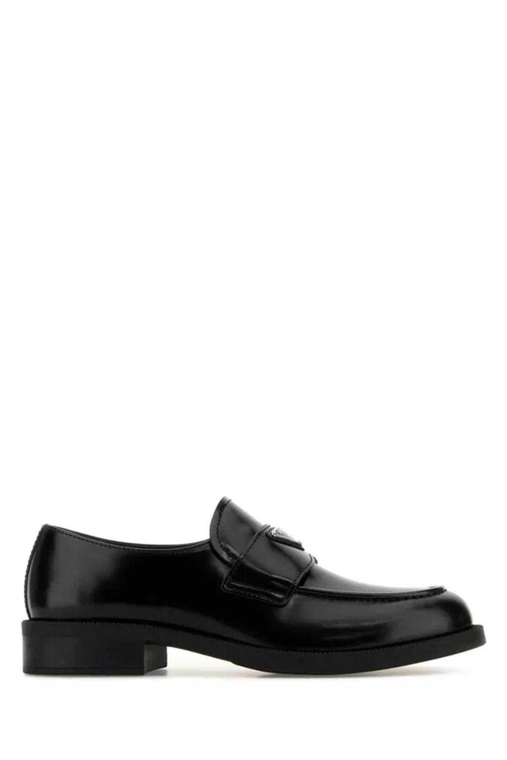 PRADA Black Leather Loafers Product Image