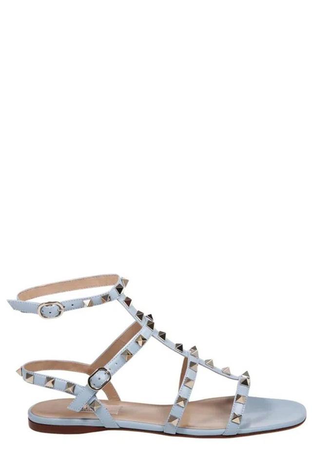 Rockstud Open Toe Sandals In Blue Product Image