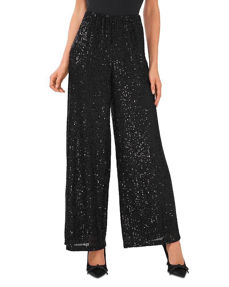 CeCe Sequined Wide Leg Pants Product Image