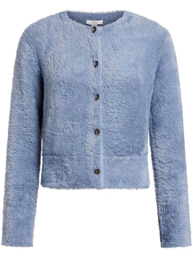 VINCE Textured Buttoned Cardigan In Blue Product Image