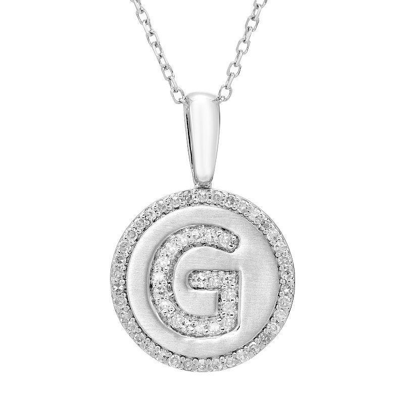 Its Personal Sterling Silver & Diamond Accent Initial Pendant Necklace, Womens Product Image