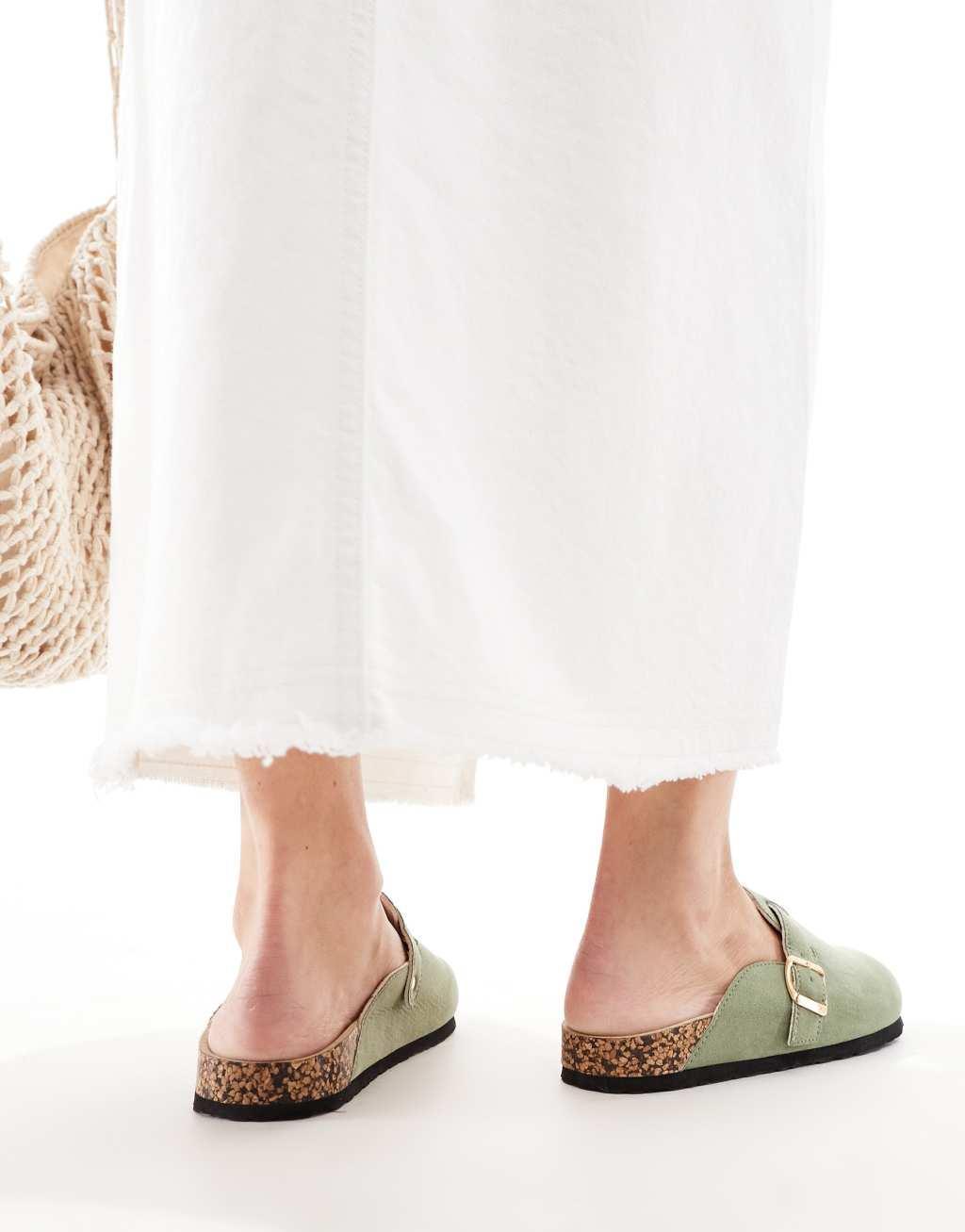 Glamorous mules in khaki Product Image