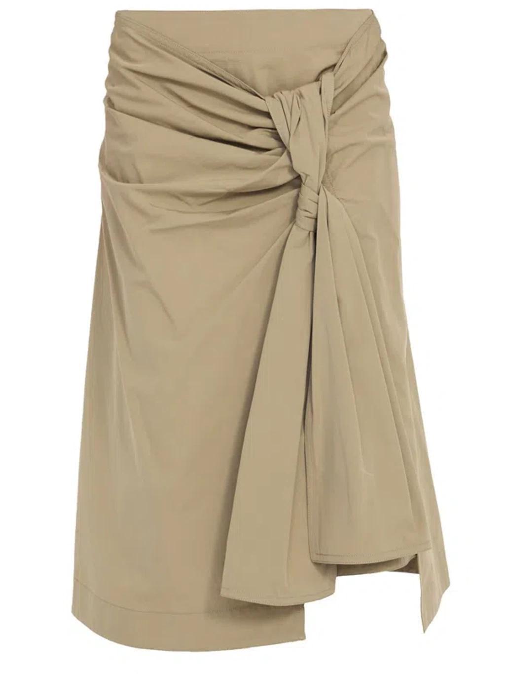 Cotton Midi Skirt In Beige product image