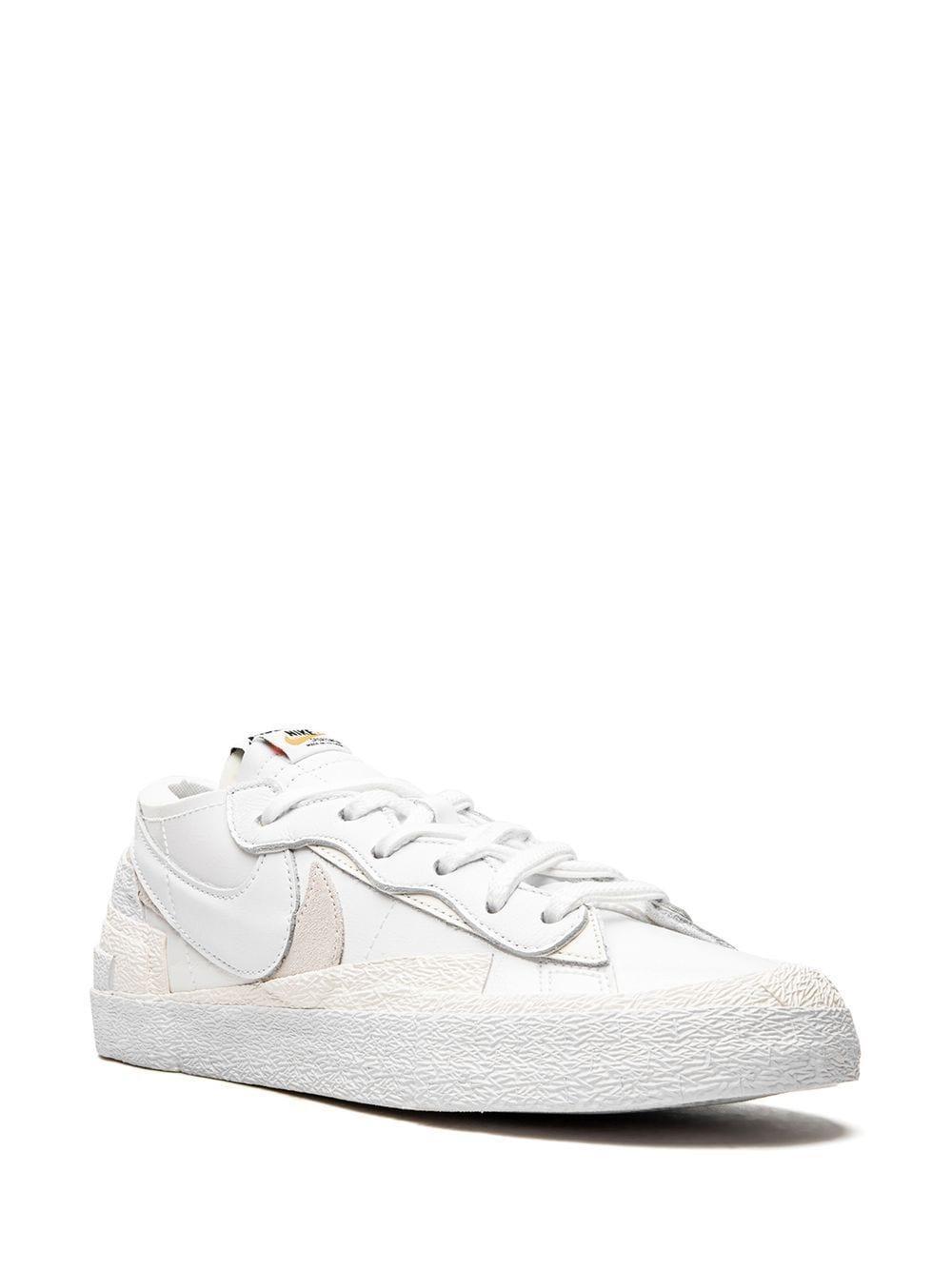 X Sacai Blazer Low Leather Sneakers In White Product Image