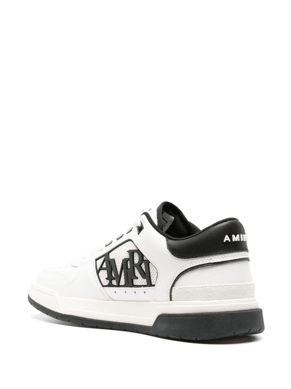 AMIRI Classic Logo-embellished Leather Low-top Trainers In White Black Product Image