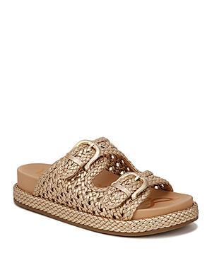 Sam Edelman Reid Buckle Platform Sandal Linen Woven Leather 9.0 Product Image