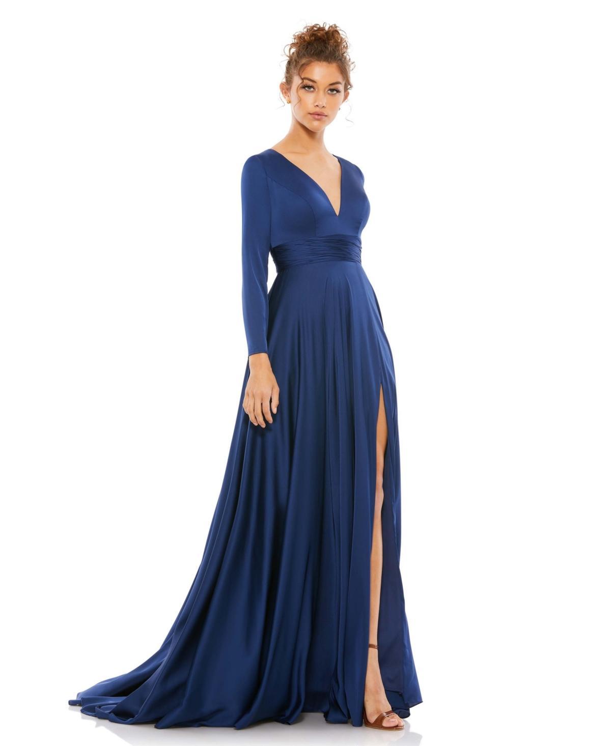 Womens Satin Empire Waist Ballgown Product Image