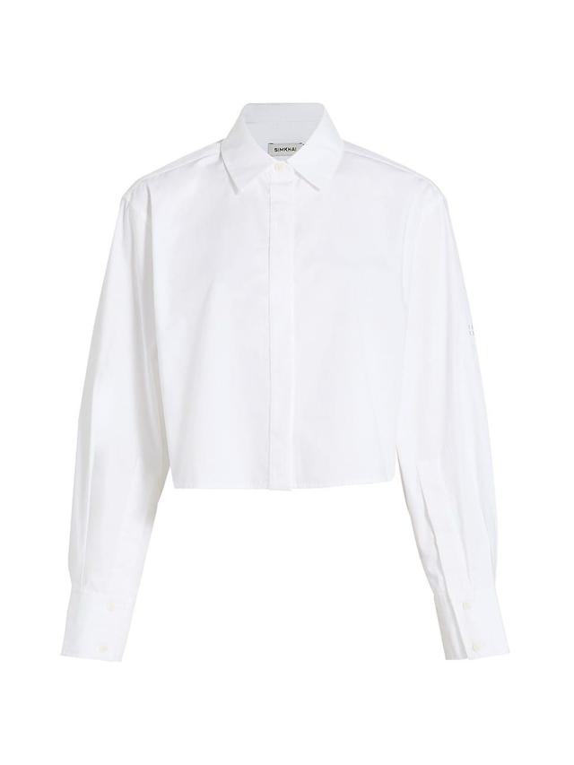 Renata Cropped Button-Front Shirt Product Image