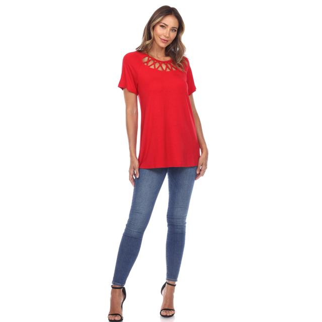 Crisscross Cutout Short Sleeve Top Product Image