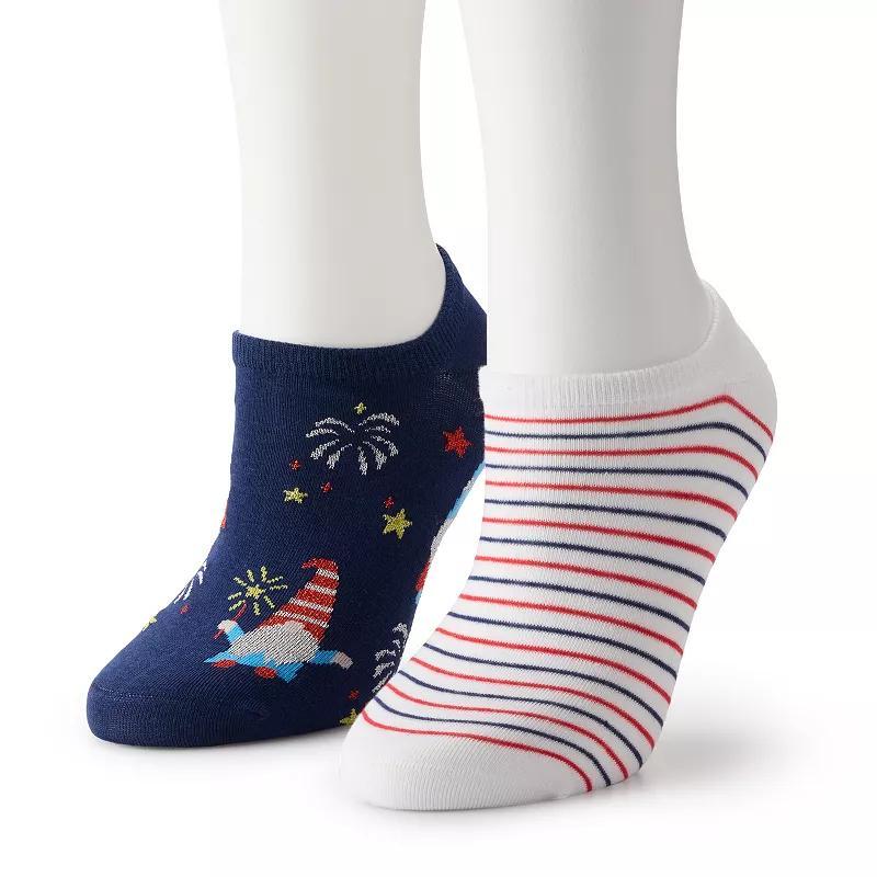 Womens Patriotic 2-pk. No Show Socks Blue Product Image