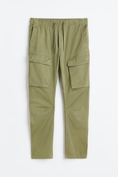 H & M - Skinny Fit Cargo Joggers - Green Product Image