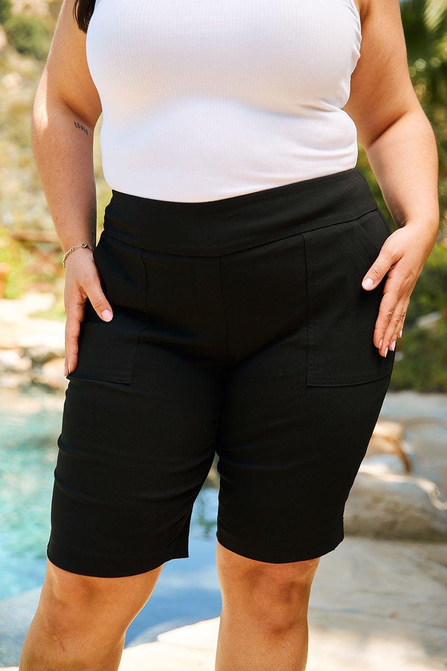 Roz & Ali Secret Agent Pull On Tummy Control Shorts With Pockets Plus Product Image