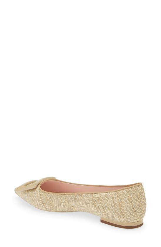 ROGER VIVIER Gommettine Raffia Buckle Ballerina Flats In Natural Product Image